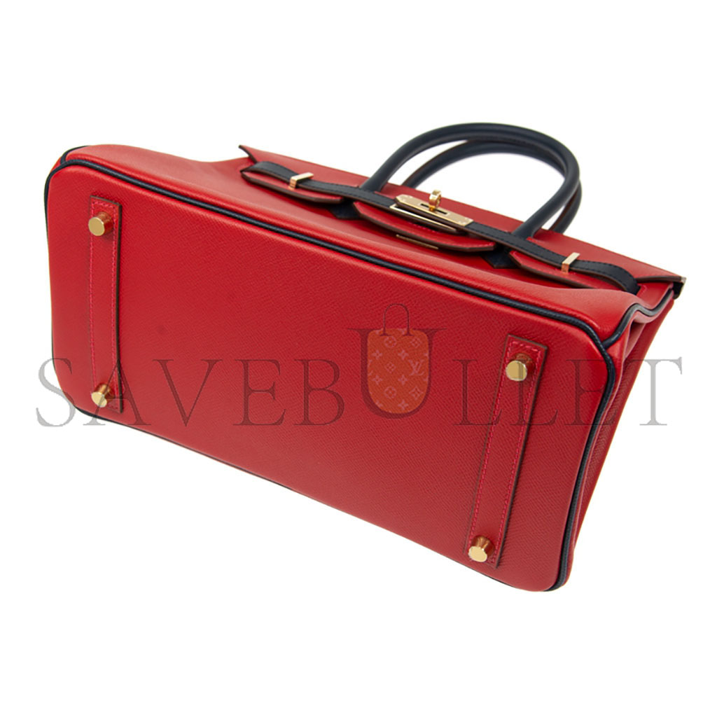 H**mes birkin 30 epsom flag red with black and gold buckle bk30q576epcz (30*23*15cm)